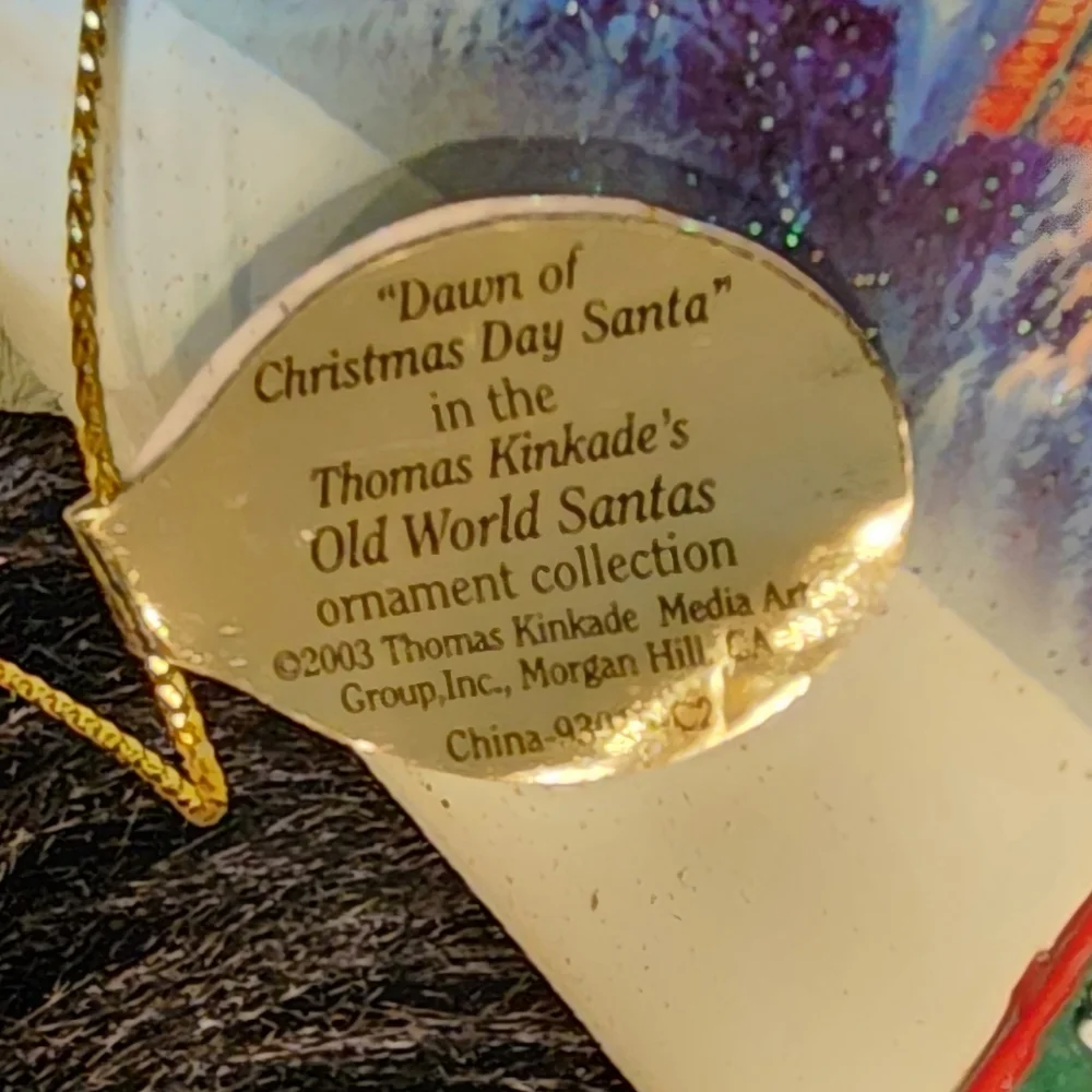 Set of 2 Thomas Kinkade Old World Santa Ornaments by Heirloom Ornaments